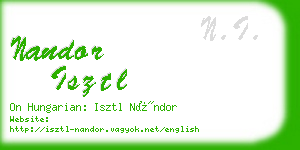 nandor isztl business card